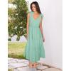 imageZESICA Womens 2025 Summer Boho Casual V Neck Sleeveless Midi Dresses Tie Shoulder Flowy Tiered A Line Beach Long SundressGreen