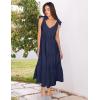 imageZESICA Womens 2025 Summer Boho Casual V Neck Sleeveless Midi Dresses Tie Shoulder Flowy Tiered A Line Beach Long SundressNavy