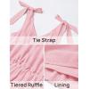 imageZESICA Womens 2025 Summer Boho Casual V Neck Sleeveless Midi Dresses Tie Shoulder Flowy Tiered A Line Beach Long SundressPink