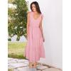 imageZESICA Womens 2025 Summer Boho Casual V Neck Sleeveless Midi Dresses Tie Shoulder Flowy Tiered A Line Beach Long SundressPink