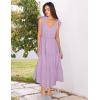 imageZESICA Womens 2025 Summer Boho Casual V Neck Sleeveless Midi Dresses Tie Shoulder Flowy Tiered A Line Beach Long SundressPurple