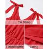 imageZESICA Womens 2025 Summer Boho Casual V Neck Sleeveless Midi Dresses Tie Shoulder Flowy Tiered A Line Beach Long SundressRed