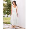 imageZESICA Womens 2025 Summer Boho Casual V Neck Sleeveless Midi Dresses Tie Shoulder Flowy Tiered A Line Beach Long SundressWhite