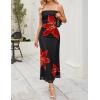 imageZESICA Womens Boho Floral Strapless Midi Dress 2025 Summer Off Shoulder Bodycon Beach Party Long DressesBlack