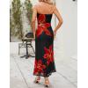 imageZESICA Womens Boho Floral Strapless Midi Dress 2025 Summer Off Shoulder Bodycon Beach Party Long DressesBlack