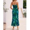 imageZESICA Womens Boho Floral Strapless Midi Dress 2025 Summer Off Shoulder Bodycon Beach Party Long DressesGreen