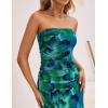 imageZESICA Womens Boho Floral Strapless Midi Dress 2025 Summer Off Shoulder Bodycon Beach Party Long DressesGreen
