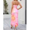 imageZESICA Womens Boho Floral Strapless Midi Dress 2025 Summer Off Shoulder Bodycon Beach Party Long DressesLight Pink