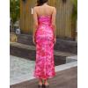 imageZESICA Womens Boho Floral Strapless Midi Dress 2025 Summer Off Shoulder Bodycon Beach Party Long DressesPink