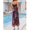 imageZESICA Womens Boho Floral Strapless Midi Dress 2025 Summer Off Shoulder Bodycon Beach Party Long DressesPurple