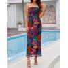 imageZESICA Womens Boho Floral Strapless Midi Dress 2025 Summer Off Shoulder Bodycon Beach Party Long DressesPurple