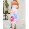 imageZESICA Womens Boho Floral Strapless Midi Dress 2025 Summer Off Shoulder Bodycon Beach Party Long DressesSky