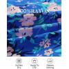 imageZESICA Womens 2025 Bohemian Floral Printed Wrap V Neck Short Sleeve Split Beach Party Maxi DressBlue