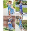 imageZESICA Womens 2025 Bohemian Floral Printed Wrap V Neck Short Sleeve Split Beach Party Maxi DressBlue