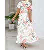 imageZESICA Womens 2025 Bohemian Floral Printed Wrap V Neck Short Sleeve Split Beach Party Maxi DressContrastwhite
