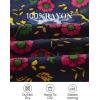 imageZESICA Womens 2025 Bohemian Floral Printed Wrap V Neck Short Sleeve Split Beach Party Maxi DressNavy