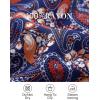 imageZESICA Womens 2025 Bohemian Floral Printed Wrap V Neck Short Sleeve Split Beach Party Maxi DressNavy Blue