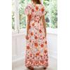 imageZESICA Womens 2025 Bohemian Floral Printed Wrap V Neck Short Sleeve Split Beach Party Maxi DressPeach
