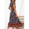 imageZESICA Womens 2025 Bohemian Floral Printed Wrap V Neck Short Sleeve Split Beach Party Maxi DressRoyal Blue