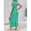 imageZESICA Womens 2025 Bohemian Floral Printed Wrap V Neck Short Sleeve Split Beach Party Maxi DressSpringgreen