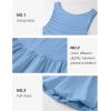 imageZESICA Womens 2025 Summer Boho Sleeveless Ruched Mini Dresses Scoop Neck Bubble A Line Short Tank SundressBlue