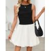 imageZESICA Womens 2025 Summer Boho Sleeveless Ruched Mini Dresses Scoop Neck Bubble A Line Short Tank SundressDim