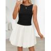 imageZESICA Womens 2025 Summer Boho Sleeveless Ruched Mini Dresses Scoop Neck Bubble A Line Short Tank SundressDim