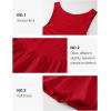 imageZESICA Womens 2025 Summer Boho Sleeveless Ruched Mini Dresses Scoop Neck Bubble A Line Short Tank SundressRed