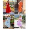 imageZESICA Womens 2025 Summer Casual Floral Print Short Flutter Sleeve Crew Neck Smocked High Waist Flowy Maxi DressTangerine