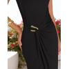 imageZESICA Womens 2025 Summer Mock Neck Casual Bodycon Dress Cap Sleeve Elegant Cocktail Party Long Midi DressesBlack
