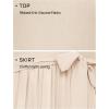imageZESICA Womens 2025 Summer Short Sleeve Midi Dresses Casual Crew Neck Knit Belted Pleated A Line Flowy Wedding Guest DressApricot