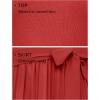 imageZESICA Womens 2025 Summer Short Sleeve Midi Dresses Casual Crew Neck Knit Belted Pleated A Line Flowy Wedding Guest DressCherry