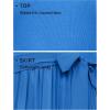 imageZESICA Womens 2025 Summer Short Sleeve Midi Dresses Casual Crew Neck Knit Belted Pleated A Line Flowy Wedding Guest DressCobalt Blue