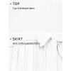 imageZESICA Womens 2025 Summer Short Sleeve Midi Dresses Casual Crew Neck Knit Belted Pleated A Line Flowy Wedding Guest DressWhite