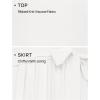 imageZESICA Womens 2025 Summer Short Sleeve Midi Dresses Casual Crew Neck Knit Belted Pleated A Line Flowy Wedding Guest DressWhite