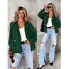 imageZESICA Womens Long Sleeve Crop Trench Coat Lapel Double Breasted Loose Casual Jacket with PocketsGreen