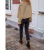 imageZESICA Womens Long Sleeve Crop Trench Coat Lapel Double Breasted Loose Casual Jacket with PocketsKhaki