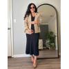 imageZESICA Womens Long Sleeve Crop Trench Coat Lapel Double Breasted Loose Casual Jacket with PocketsKhaki