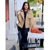imageZESICA Womens Long Sleeve Crop Trench Coat Lapel Double Breasted Loose Casual Jacket with PocketsKhaki