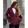 imageZESICA Womens Long Sleeve Crop Trench Coat Lapel Double Breasted Loose Casual Jacket with PocketsPurplered
