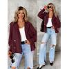imageZESICA Womens Long Sleeve Crop Trench Coat Lapel Double Breasted Loose Casual Jacket with PocketsPurplered