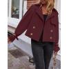 imageZESICA Womens Long Sleeve Crop Trench Coat Lapel Double Breasted Loose Casual Jacket with PocketsPurplered