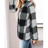 imageZESICA Womens Plaid Long Sleeve Zipper Sherpa Fleece Sweatshirt Pullover Jacket Coat with PocketsBlack