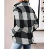 imageZESICA Womens Plaid Long Sleeve Zipper Sherpa Fleece Sweatshirt Pullover Jacket Coat with PocketsBlack