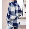imageZESICA Womens Plaid Long Sleeve Zipper Sherpa Fleece Sweatshirt Pullover Jacket Coat with PocketsBlue