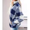 imageZESICA Womens Plaid Long Sleeve Zipper Sherpa Fleece Sweatshirt Pullover Jacket Coat with PocketsBlue
