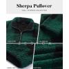 imageZESICA Womens Plaid Long Sleeve Zipper Sherpa Fleece Sweatshirt Pullover Jacket Coat with PocketsGreen