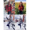 imageZESICA Womens Plaid Long Sleeve Zipper Sherpa Fleece Sweatshirt Pullover Jacket Coat with PocketsLightgreen