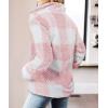 imageZESICA Womens Plaid Long Sleeve Zipper Sherpa Fleece Sweatshirt Pullover Jacket Coat with PocketsPink
