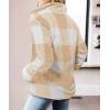imageZESICA Womens Plaid Long Sleeve Zipper Sherpa Fleece Sweatshirt Pullover Jacket Coat with PocketsYellow